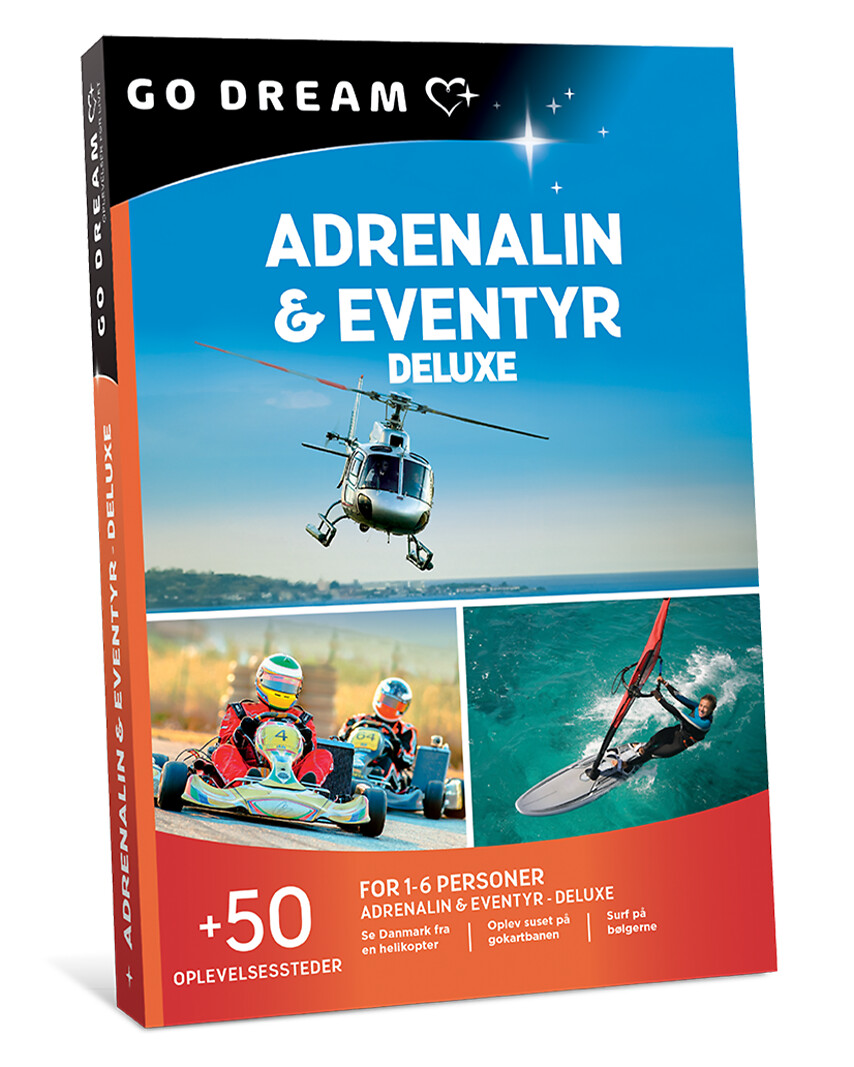 Go Dream ADRENALIN & EVENTYR - DELUXE- Oplevelsesgaver ADVENTURE Go Dream ADRENALIN & EVENTYR - DELUXE- Oplevelsesgaver ADVENTURE