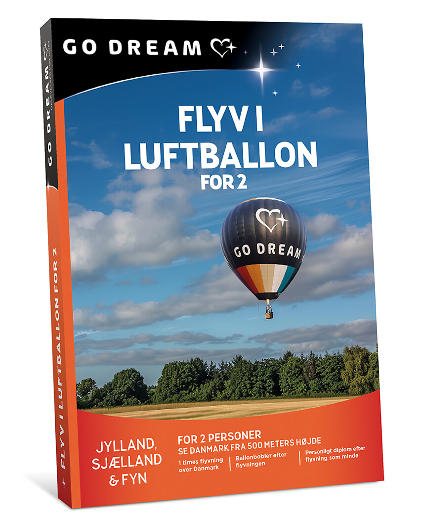 Go Dream FLYV I LUFTBALLON - 2 PERSONER- Oplevelsesgaver ADVENTURE