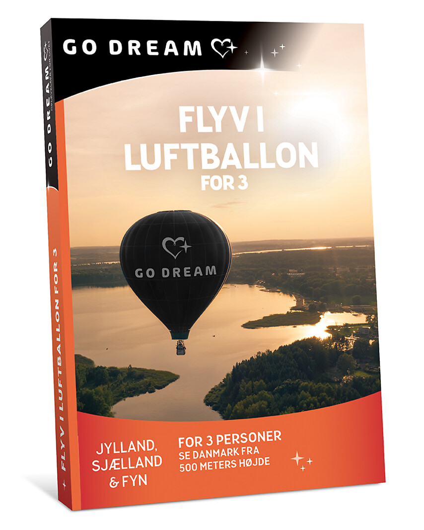 Go Dream FLYV I LUFTBALLON - 3 PERSONER- Oplevelsesgaver ADVENTURE