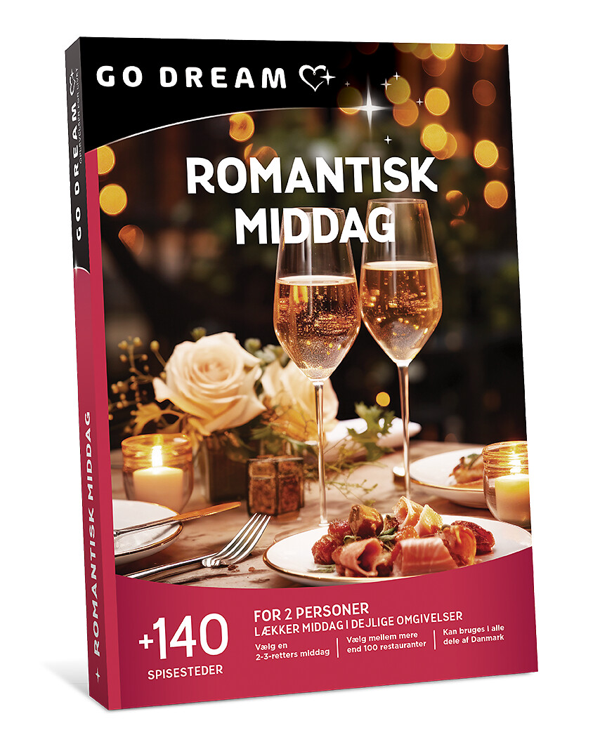 Go Dream ROMANTISK MIDDAG FOR 2- Oplevelsesgaver GASTRONOMY