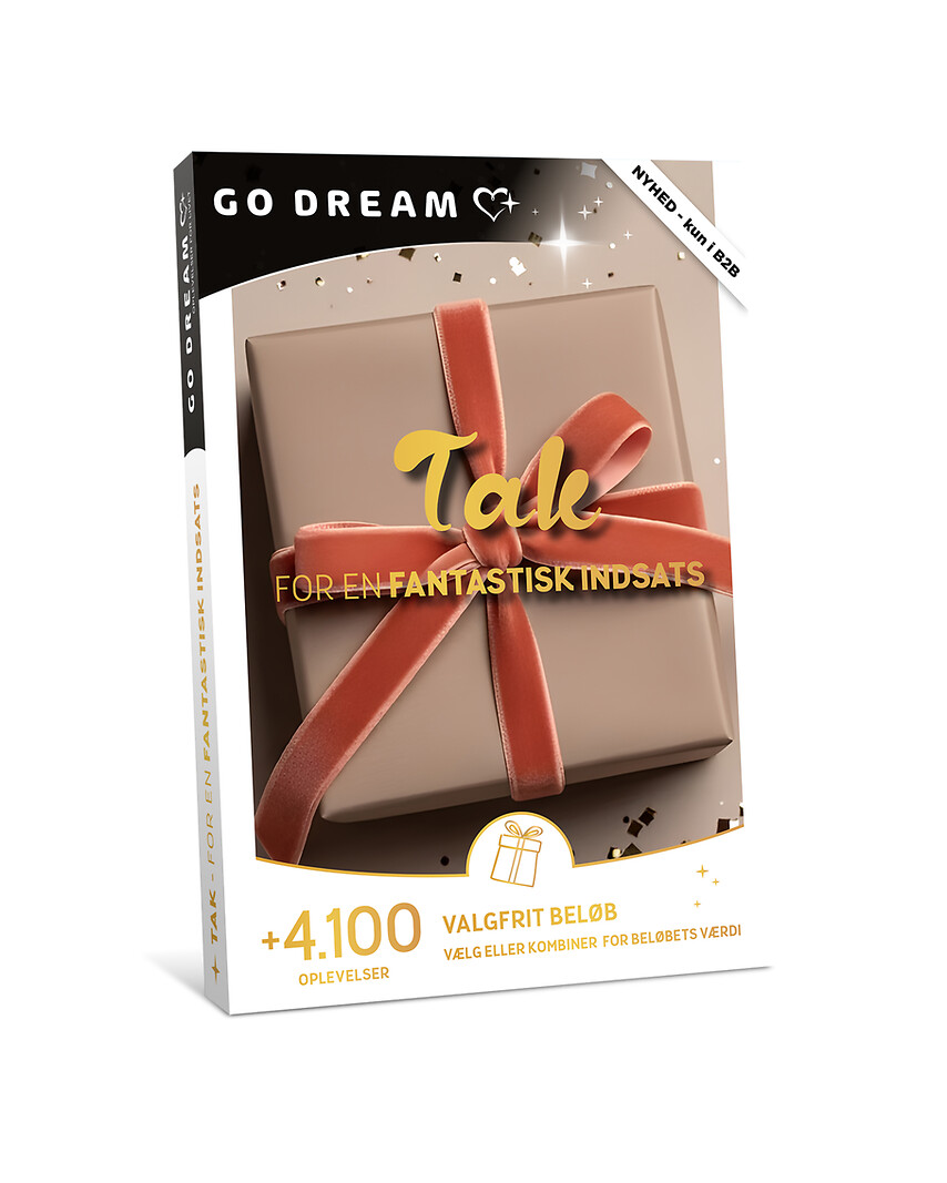 Go Dream TAK FOR EN FANTASTISK INDSATS, Oplevelsesgaver, MULTITHEMATIC , Gavekort, Gaveidé Go Dream TAK FOR EN FANTASTISK INDSATS, Oplevelsesgaver, MULTITHEMATIC , Gavekort, Gaveidé