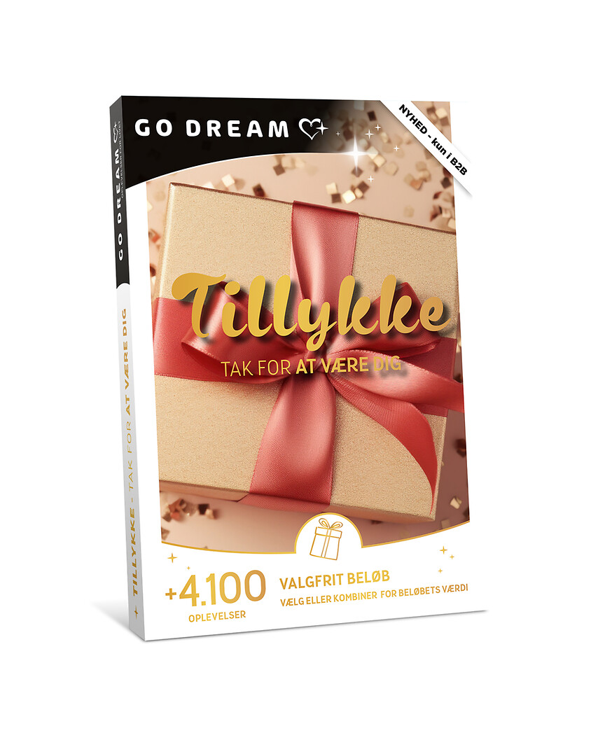 Go Dream TILLYKKE - TAK FOR AT VÆRE DIG, Oplevelsesgaver, MULTITHEMATIC , Gavekort, Gaveidé Go Dream TILLYKKE - TAK FOR AT VÆRE DIG, Oplevelsesgaver, MULTITHEMATIC , Gavekort, Gaveidé
