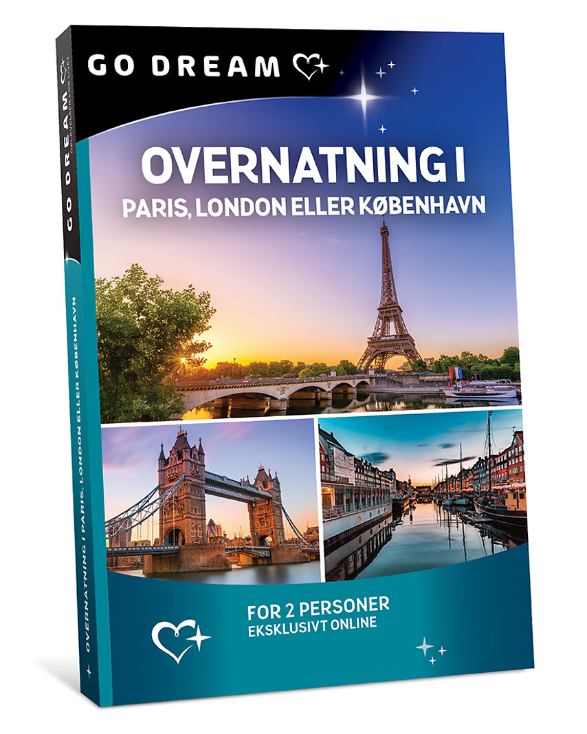 Go Dream B2B OVERNATNING I PARIS, LONDON ELLER KØBENHAVN, Oplevelsesgaver, STAY , Gavekort, Gaveidé Go Dream B2B OVERNATNING I PARIS, LONDON ELLER KØBENHAVN, Oplevelsesgaver, STAY , Gavekort, Gaveidé
